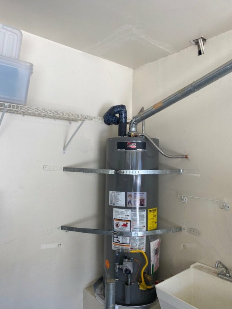 Picture of an installed water heater