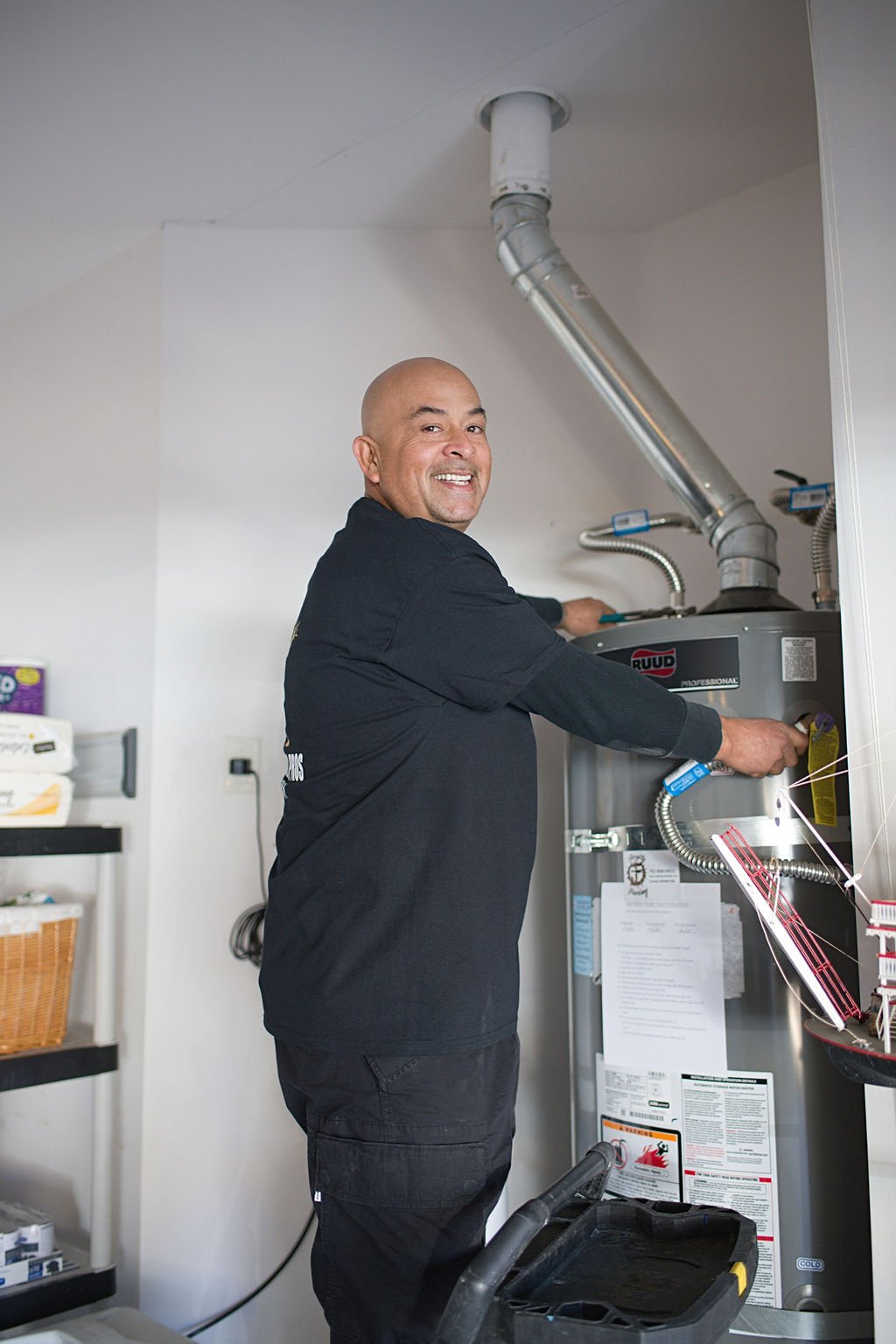 Water Heaters Pro technician installing water heater