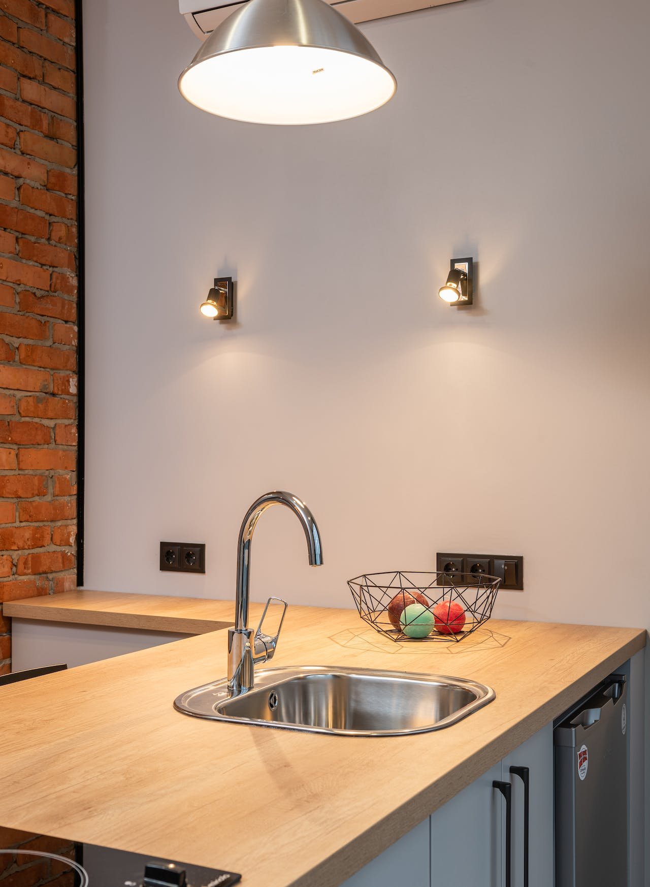 Modern kitchen counter with sink